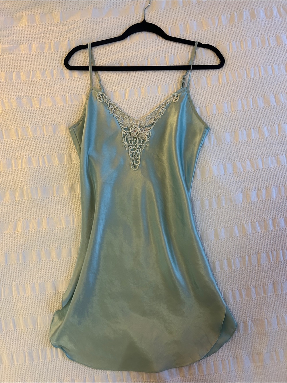 Vintage Silky Slip with Lace Detail